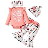 SODLON Newborn Baby Girl Clothes Infant Outfits Clothing Ruffle Romper Bell Bottoms Flared Pants Outfit Sets for Baby Girls