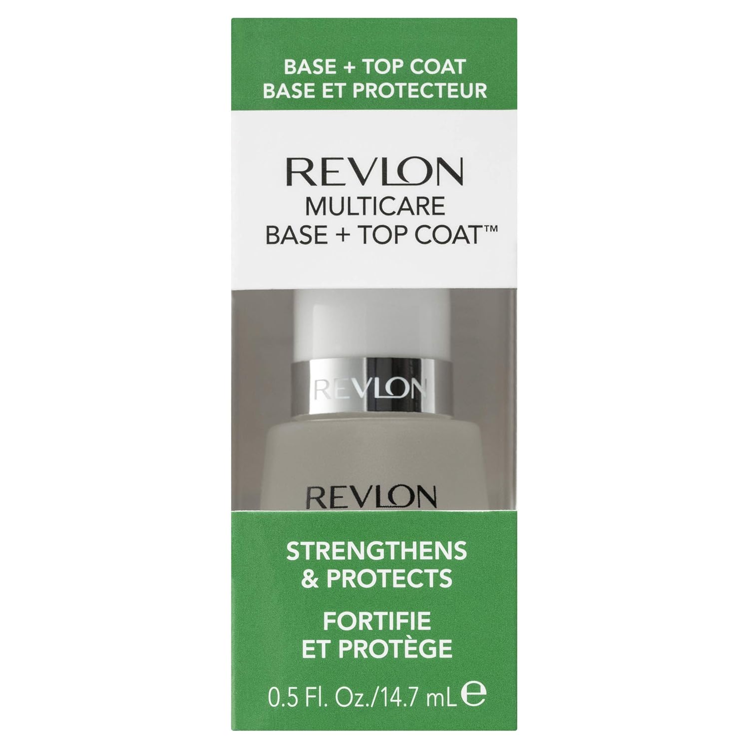 Revlon Multicare Base + Top Coat, 2 in 1 Nail Strengthener and Top Coat for Glossy Shine Finish, 0.5 oz : Beauty
