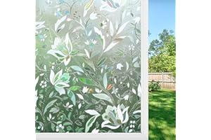 Haton Window Films for Privacy, Decorative Window Privacy Film, Static Cling Stained Glass Stickers, Removable UV Protection 