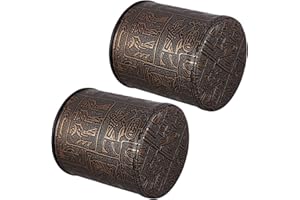 Mikinona 2pcs Egyptian Style Leather Dice Cups with Felt Lining, Creative Dice Holders for Bar Accessories