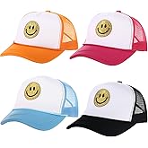 Preppy Sequins Printing Stylish Face Neon High Crown Foam Mesh Back Adjustable Trucker Hat