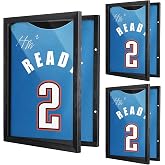 3PACK T Shirt Display Frame, 18" X 14" Black Imitation Wood Shadow Box | UV-Protective Acrylic, 1" Depth for Jerseys Shadow Box, Magnetic Snap Closure, Wood-Grain Rinish, Wall and Table Mountable