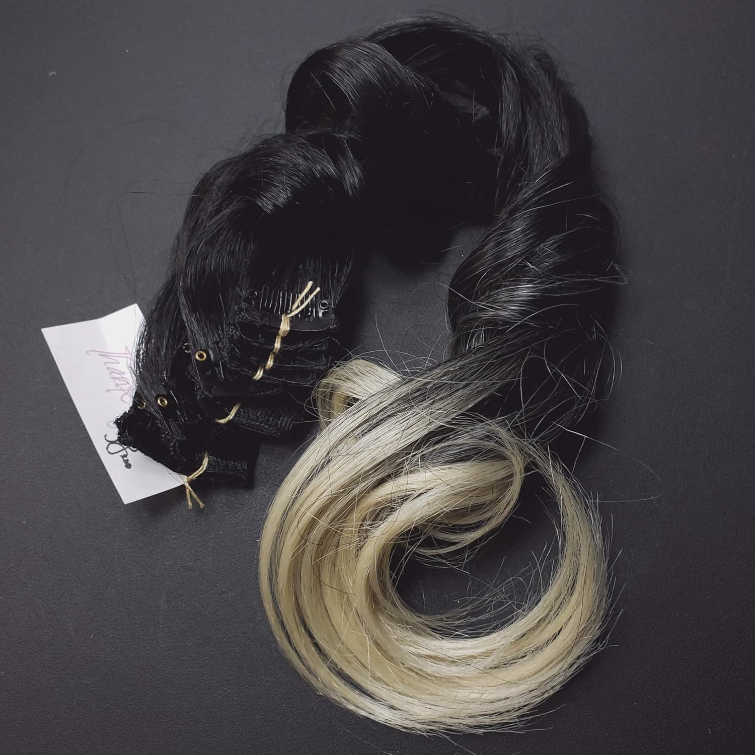 Amazon Com 16 Inch Blonde Ombre Clip In Hair Extensions Handmade