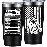 Loecuxe Husky Gifts for Women, Men - Gifts for Husky Lovers, 0wner - Husky Dog Facts Tumbler Cup 20 oz