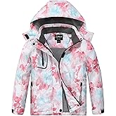 Spmor Girls' Waterproof Ski Jacket Warm Coat Windproof Winter Snowboarding Jacket