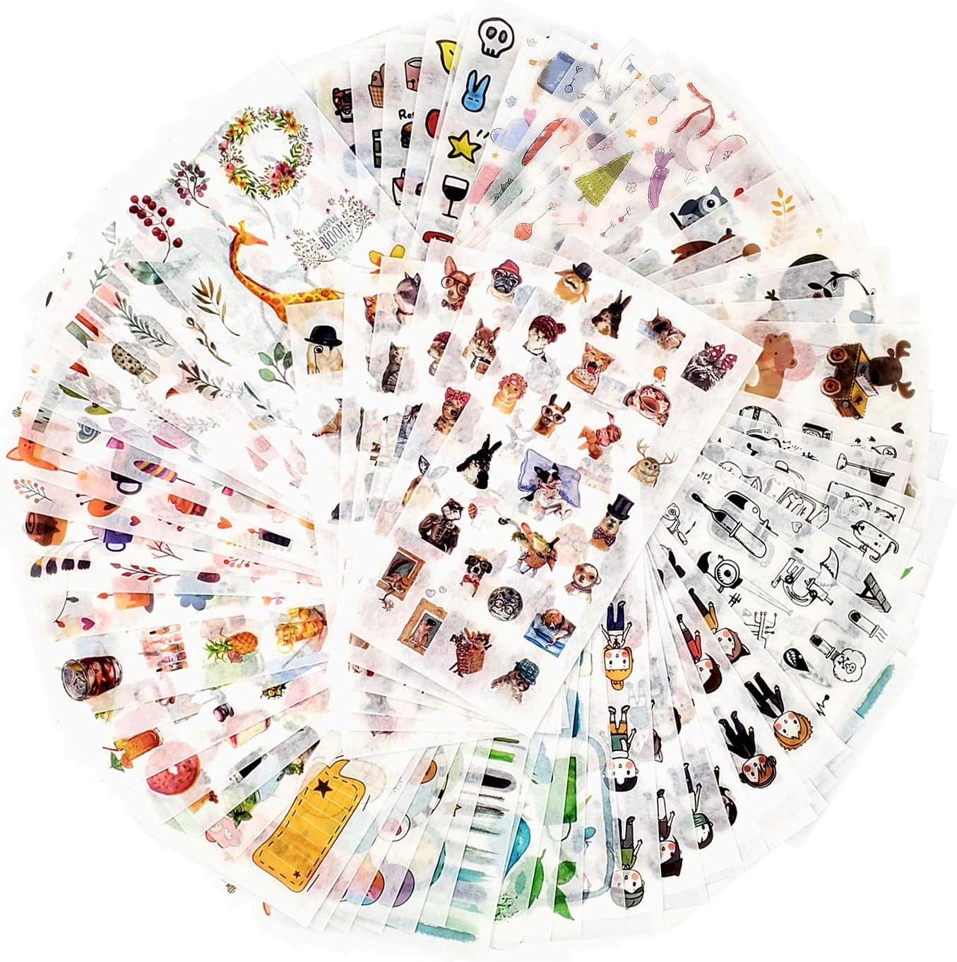 Mayplous 12 Pack Washi Sticker Set, 72 Sheets Decorative Washi for Journals Planners, Scrapbooks, DIY Cards