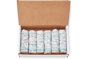 BLUE RIVER SAGE 6 Pack White Sage ~ Sage Smudge Sticks for Smudging & Cleansing Energy ~ Bulk/Wholesale ~ Sustainably Grown (6 Pack)