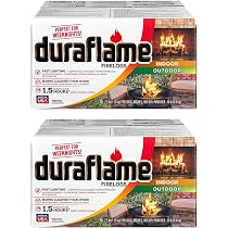 Amazon.com: Duraflame 2.5-lb 1.5-Hour Burn Indoor/Outdoor Firelog  (12-Count) - Perfect Fire-Log Substitute for Your Fireplace, Great for a  Campfire, Chimney-Safe, Easy to Use, Fast Lighting with Starter (2 Items) :  Home u0026