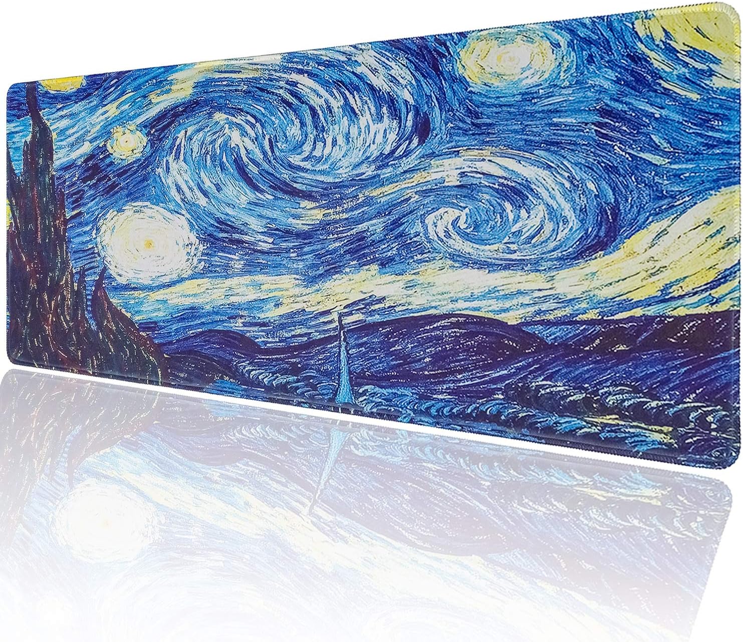 Marphe Customized Starry Sky Painting Large Gaming Mouse Pad Stitched Edges Extended Mat Desk Pad Mousepad Long Non-Slip Rubber Mice Pads
