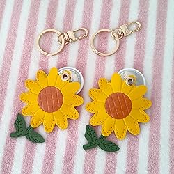 CATCH ON 2 Pack Leather Airtag Keychain Case