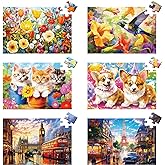 6 Packs 36 Pieces Large Puzzles for Seniors,Dementia Puzzles for Elderly Adults,Jigsaw Puzzles for Adults Seniors with Alzheimer's Dementia with 6 Storage Bags