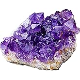 Top Plaza Natural Amethyst Geode Cave Healing Crystal Stones Rock Cluster Druzy Witchcraft Raw Amethyst Gemstone Specimen (0.22-0.44 Pound)