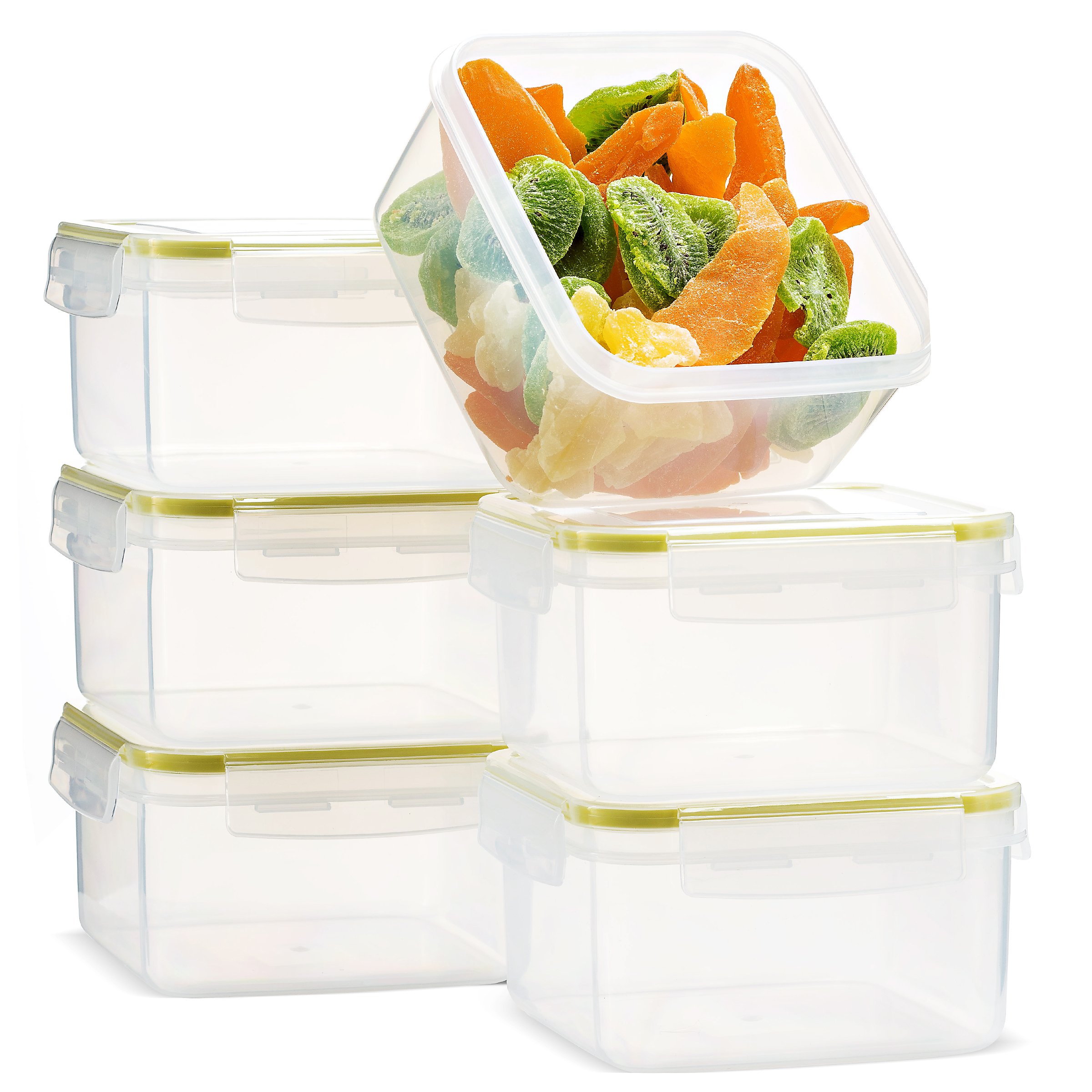 Komax Biokips Square Food Storage Container 37oz. (set of 6) - Airtight
