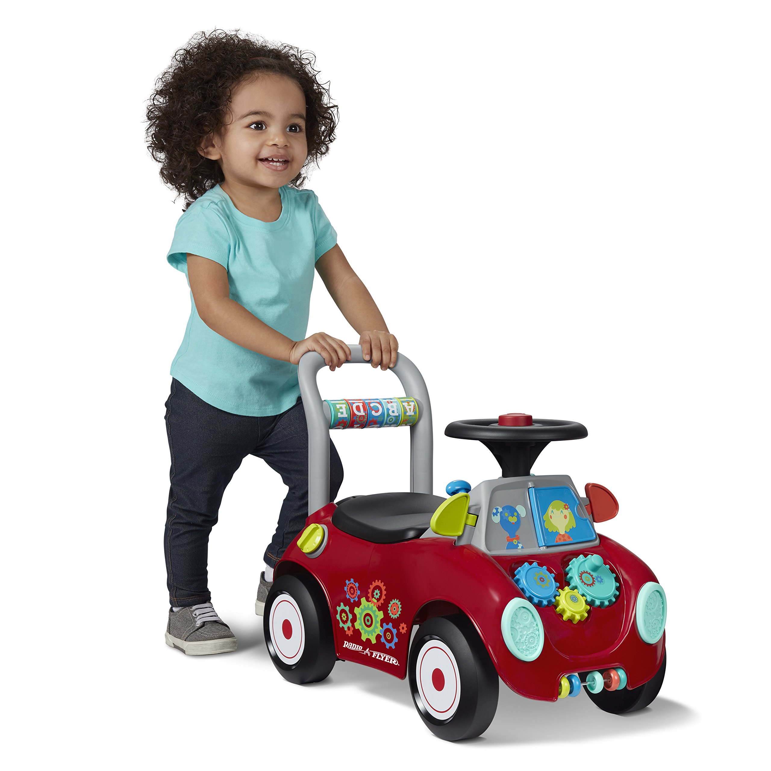 Radio Flyer Busy Buggy, Sit to Stand Toddler Ride On Toy, Ages 13, Red