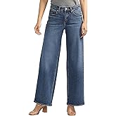 Silver Jeans Co. Women's, Suki Mid Rise Curvy Fit Wide Leg Jeans