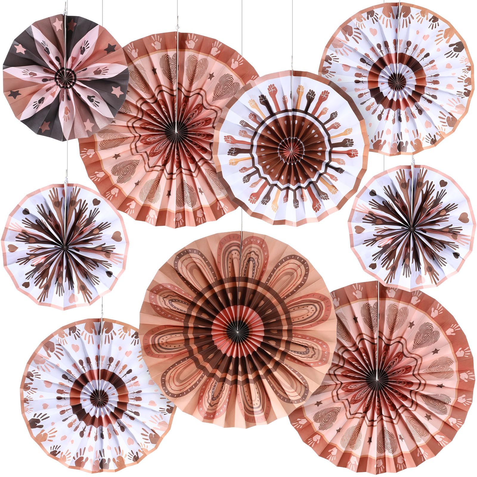 Photo 1 of Outus Hanging Paper Fans Classroom Decorations Themed Ceiling Wall Garland for Birthday Wedding Baby Shower Classroom Bulletin Board Decor(9,Diversity)