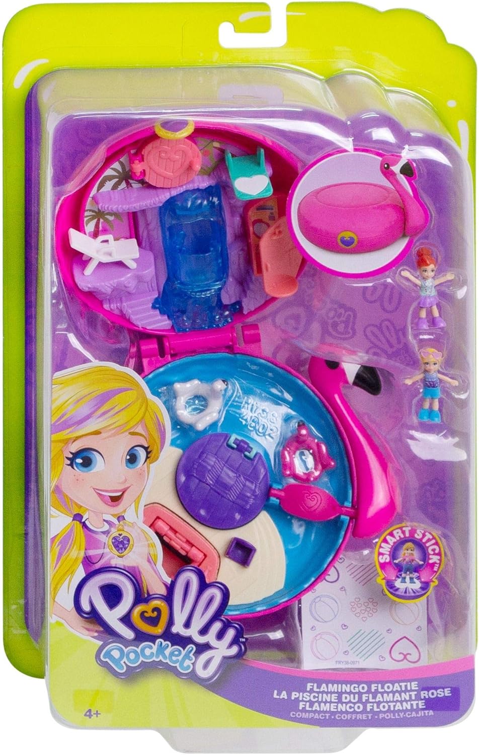 Polly Pocket Pocket World Flamingo Floatie Compact with Surprise Reveals, Micro Dolls & Accessories [ Exclusive]: Toys & Games