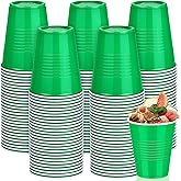 Kochorie 100 Pack Disposable Plastic Cups 12 Ounce Green Solo Cups Drinking Party Cups Bulk Party Cups for Christmas Halloween Wedding Birthday Parties, Picnics Events