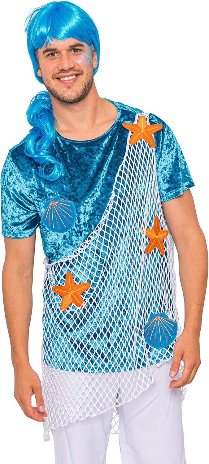 Sxiwei Metallic Meerjungfrau Hose Herren - Fischschuppen Druck Cosplay