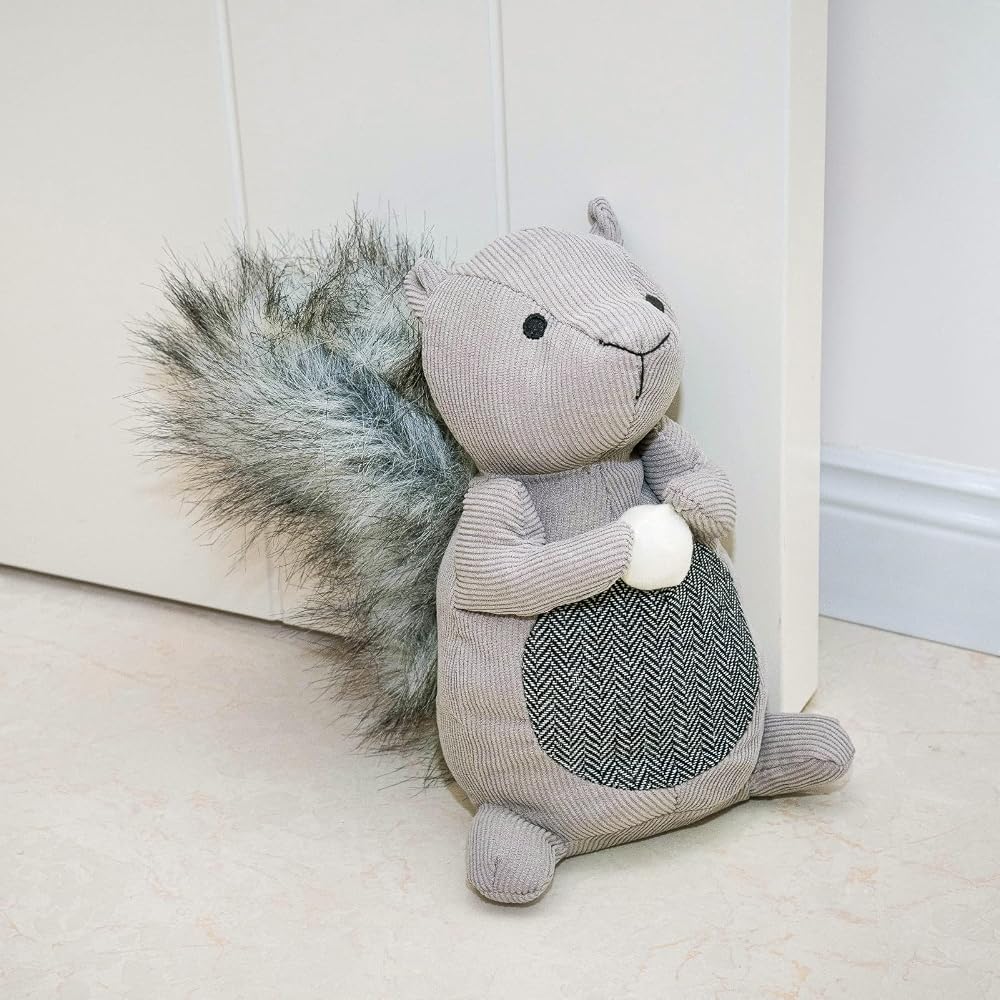Marwood Cute Door Stopper Squirrel Fabric Weighted Interior Doorstop