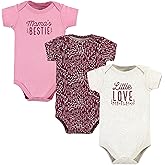 Hudson Baby Cotton Short Sleeve Bodysuits, 3 Pack Shirt