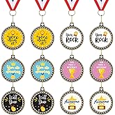 Sasylvia 12 Pcs Participation Appreciation Award Medals Thank You Medal with Red White Blue Neck Ribbon Winner Trophy Award Inspirational Appreciation Gift Bulk for Adult Team Coworker