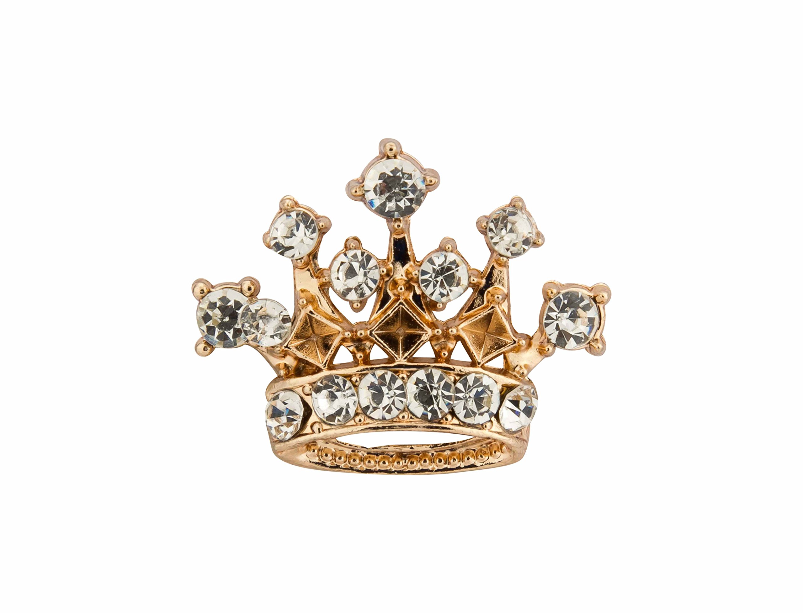 Brooch Lapel Pin for Men Golden Crown with Stone Detailing Lapel Pin Badge Coat Suit Wedding Gift Party Shirt Collar Accessories Golden