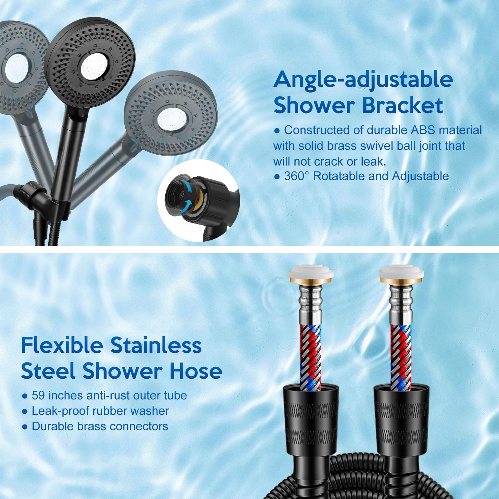 Luxsego High Pressure Shower Head with Filters for Hard Water, Rain Showerhead with Handheld Spray Power Wash to Clean Tub, Corner, Pet, Water Softener Shower Set Remove Chlorine and Harmful Substance
