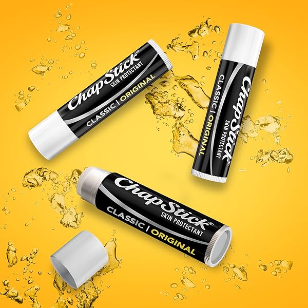 CHAPSTICK CLASSIC ORIGINAL LIP BALM – MOISTURIZING LIP CARE FOR DRY, CRACKED LIPS, 0.15 OZ EA