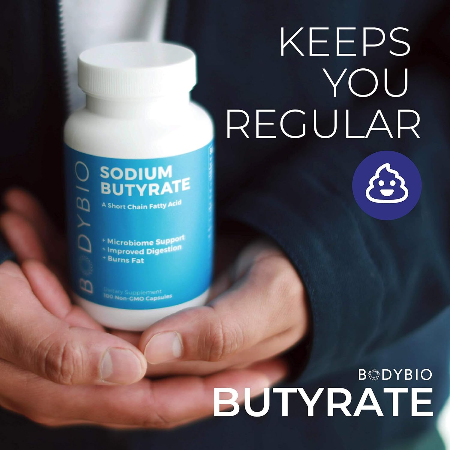 BodyBio Butyrate with Sodium-Supports Healthy Digestion,Gut & Microbiome-Leaky Gut Repair-Control Bloating-Healthy Inflammation Response-Fuel for Healthy Gut-No Fillers or Additives-100 Capsules: Health & Personal Care