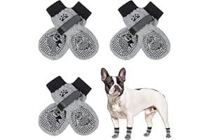 SCENEREAL 6Pcs Anti Slip Dog Socks to Prevent Licking Paws for Hot/Cold Pavement, Dog Grippy Socks for Hardwood Floors, Dog Shoes for Boots & Paw Protectors for Puppy Small Medium Large Senior Dogs