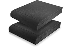 Sonic Acoustics Soundproofing High-Density Studio Isolation Pads, Acoustic Foam Panels, Acoustic Panels for 5 Inch Monitors, Pair of Rubber Base That Prevents Vibrations, 1.8" X 8" X 12", Pack of 2