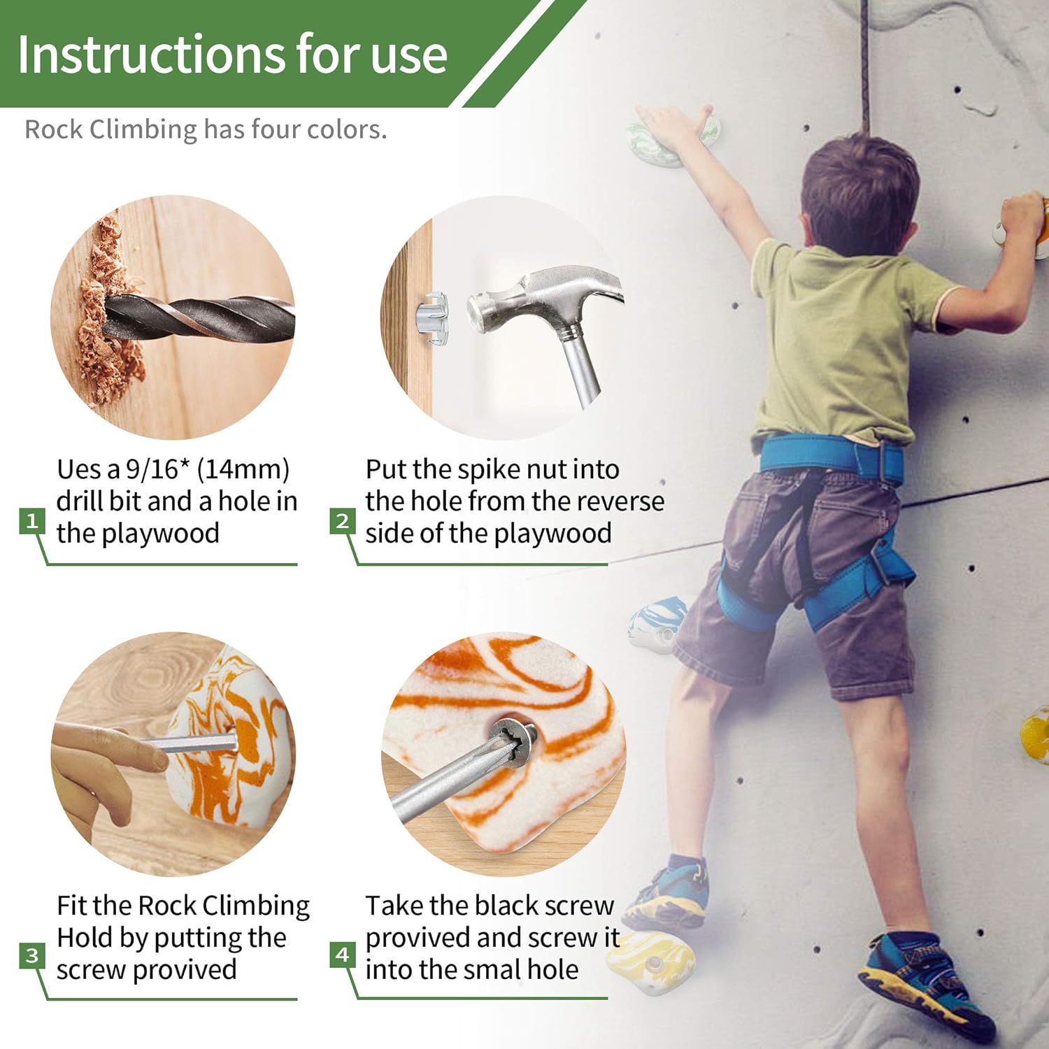 BABY FUN 24 Climbing Holds for Kids and Adults, Rock Climbing Holds - Mounting Hardware Included - Climbing Rocks for DIY Rock Climbing Wall : Sports & Outdoors