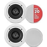 PYLE PDIC81RD In-Wall / In-Ceiling Dual 8-Inch Speaker System, 2-Way, Flush Mount, White (Pair)