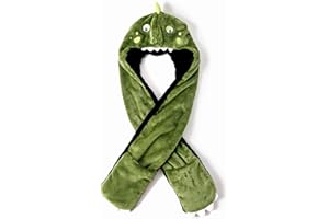 accsa Kid Hat Boy 3-in-1 Hoodie Hat with Long Paw Scarf Mitten Combo Girl Winter Hat with Gloves