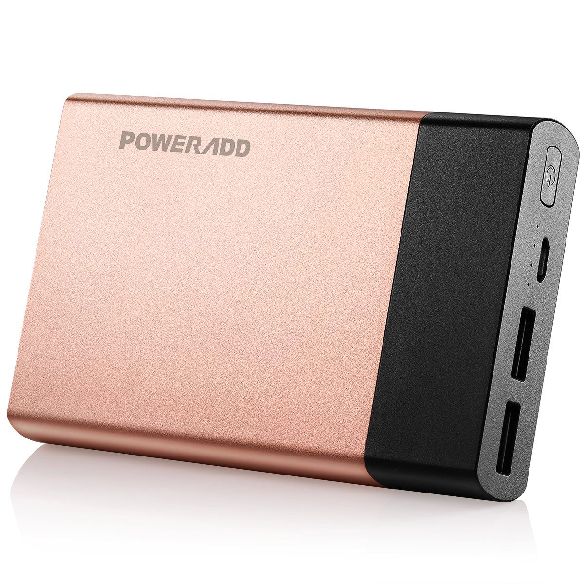 Portable Charger, Poweradd Pilot 5G 10000mAh Aluminum Alloy Power Bank 3.4A Fast Charger with Smart Charge for iPhone, iPad, Samsung, LG and Other 5V Devices - Limited Golden