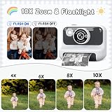 Hangrui Kids Camera Instant Print 2.4" 1080P 32GB Card 3 Rolls Paper White view 6