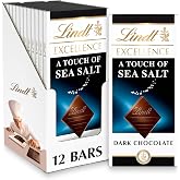 Lindt EXCELLENCE Sea Salt Dark Chocolate Candy Bar, 3.5 oz., 12 Pack