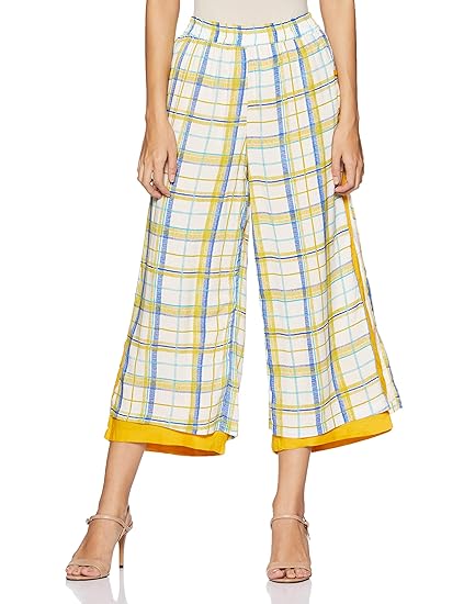 by Clarks Women's Rayon palazzo Bottom (SS20/IND-1456_ Mustard_ XXL)