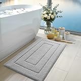 DEXI Bath Mat 50x80 cm Extra Soft Microfiber Non-Slip Light Grey view 3