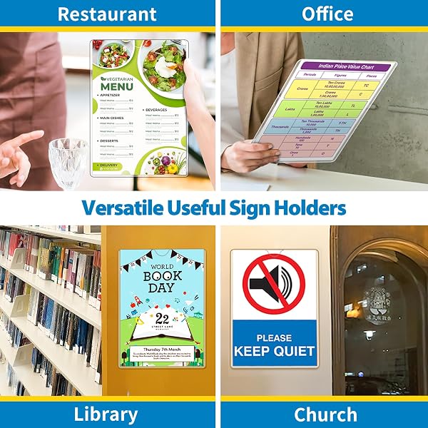 VAIIGO MAGNETIC SIGN HOLDER 11 X 17, 20 PACK RIGID MAGNETIC PAPER HOLDER POSTER DISPLAY FRAME, CLEAR PLASTIC DOCUMENT PROTECTORS WITH MAGNET & ADHESIVE, ADHESIVE FRAME FOR WALL DOOR FRIDGE WINDOW