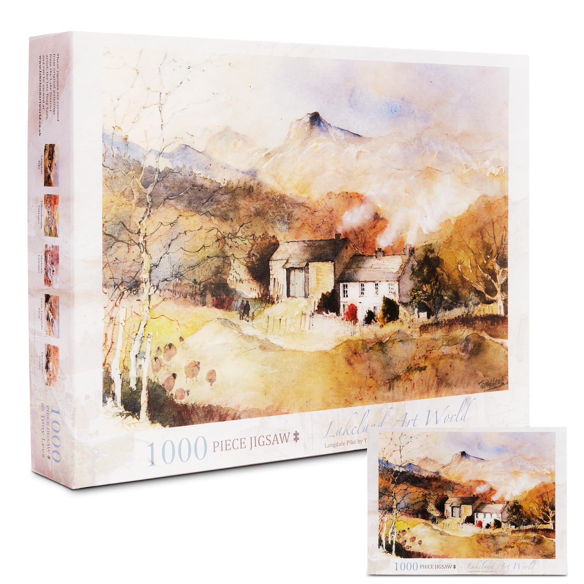 Lakeland Art World 1000 Piece Jigsaw Puzzles for Adults, Lake District, Langdale Pikes - Measuring 68.5 x 49cm for a Stunning Landscape Experience