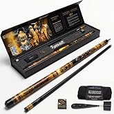 Pool Cue Stick for Adults, 58in 2-Piece Canadian Maple, AirStrike Shaft | 19-21 oz, kiln-dried A+ maple, 12.5mm tip, EVA-foam gift box, 3-in-1 tip tool, 10-yr warranty, Companion App