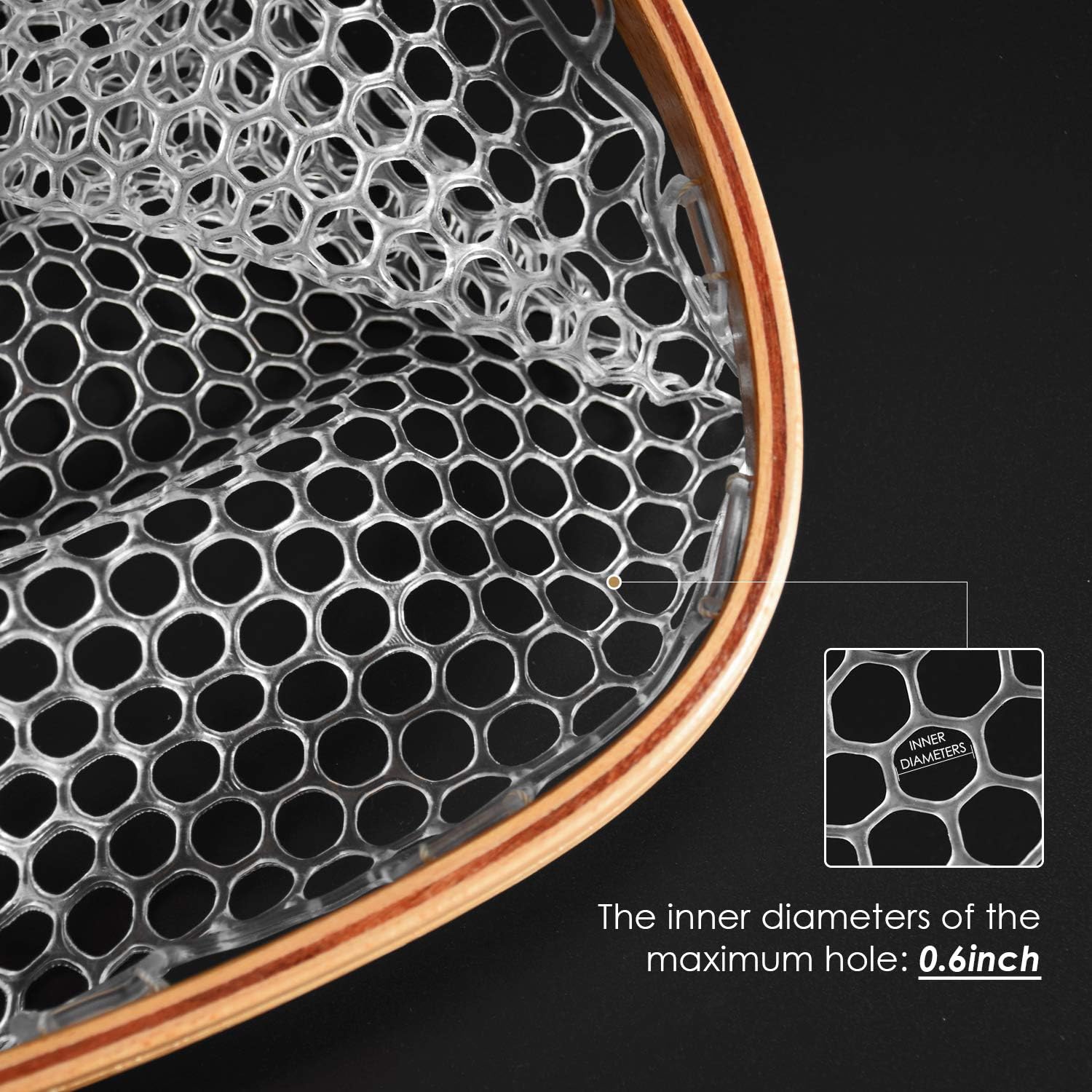 SF Fly Fishing Landing Soft Rubber Mesh Trout Catch and Release (Clear A Combo Small Holes) : Sports & Outdoors