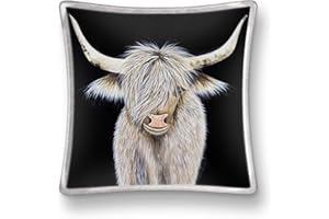 Small Glass Trinket Dish by Studio Oh! - Beau The Yak - 3" x 3" - Dish Tray with Unique Full-Color Artwork - Holds Jewelry, Change, Paperclips & Trinkets