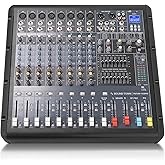 Sound Town 10-Channel 2x800W Powered Mixer w/ 2 Bus, DSP effects, USB, MP3, Dual 7-band EQ, Phantom Power (TRITON-102PW)