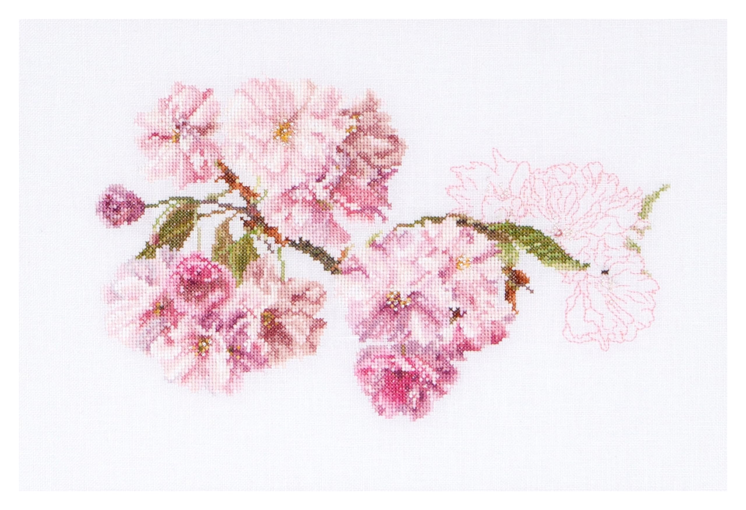 512 Prunus Linen Cross Stitch Kit