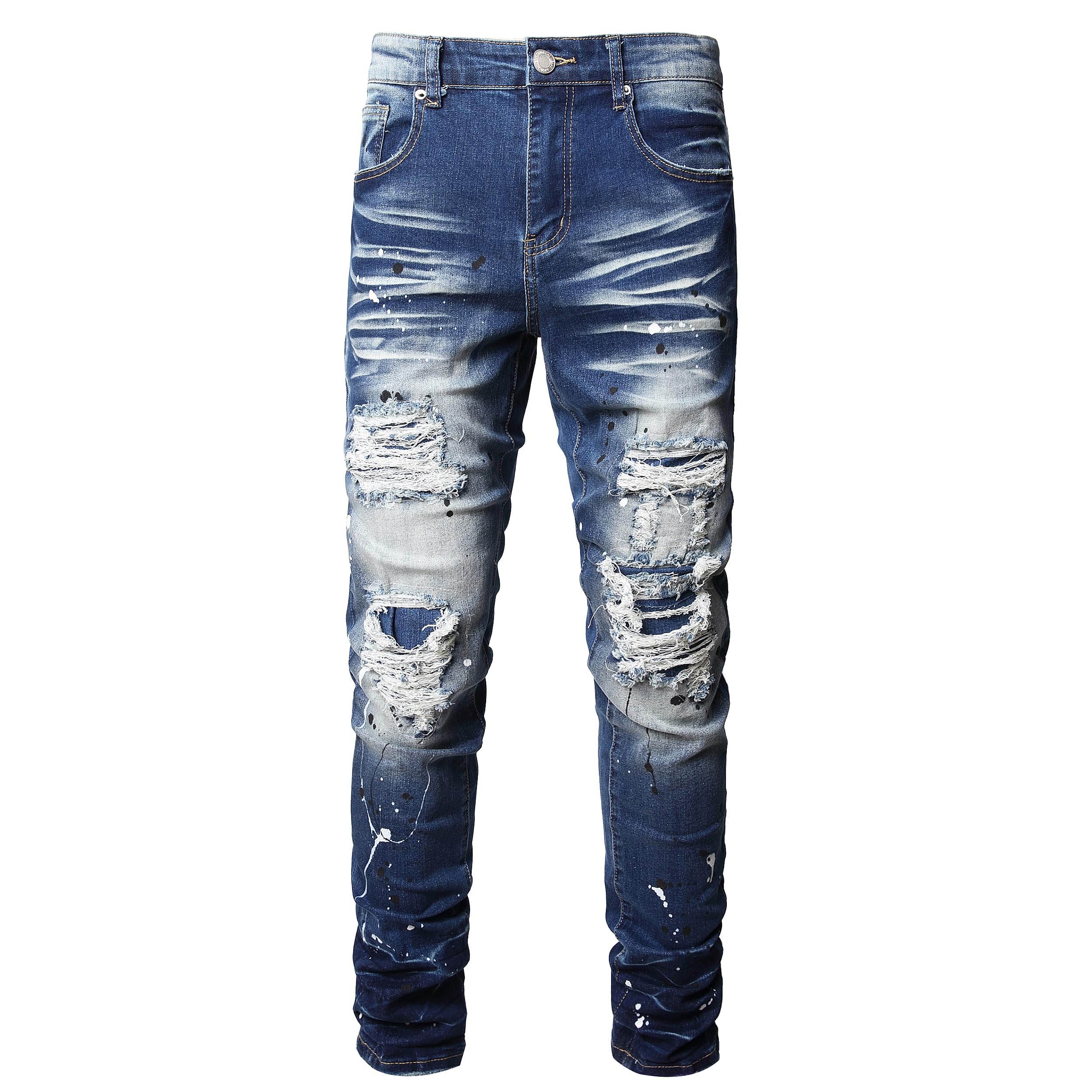 ABSECAI Men's Ripped Jeans Slim Fit Skinny Stretch