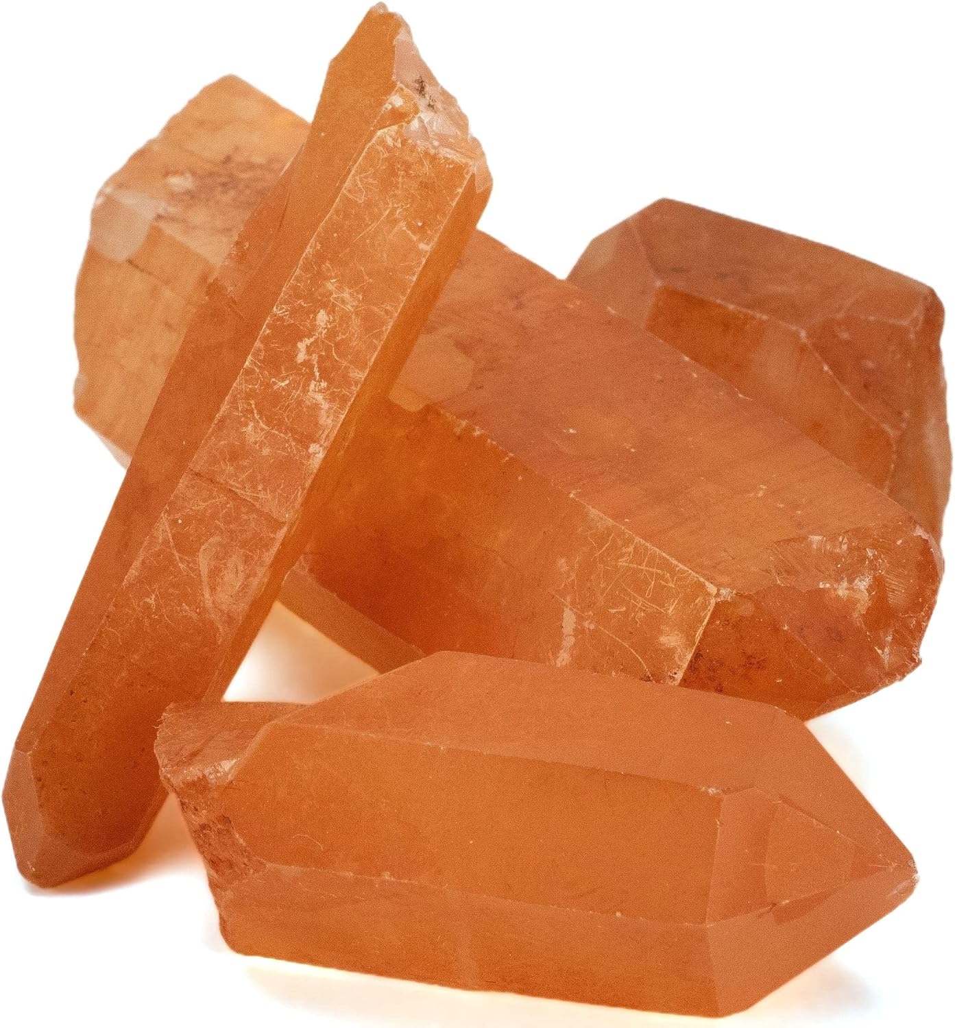Indoor Fountains & Accessories - KALIFANO Tangerine Quartz Points Bundle (500+ Carats) - Bulk High Energy Raw Iron Coated Sunfire Reiki Cuarzo Crystal Used for Clarity and Purpose (Family Owned & Operated)