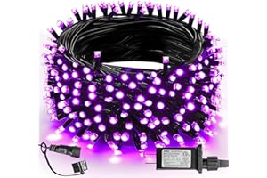 TW SHINE Halloween Lights, 200 LED 66FT Outdoor Halloween Light Plug in with 8 Modes, Waterproof Christmas Lights Outdoor, Indoor Decorations for Party Yard Haunted House Decor, Purple